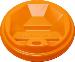 Кришка "Ромб" 68 мм для одноразових стаканів помаранчева Топпласт (Topplast) – 50 штук у рукаві